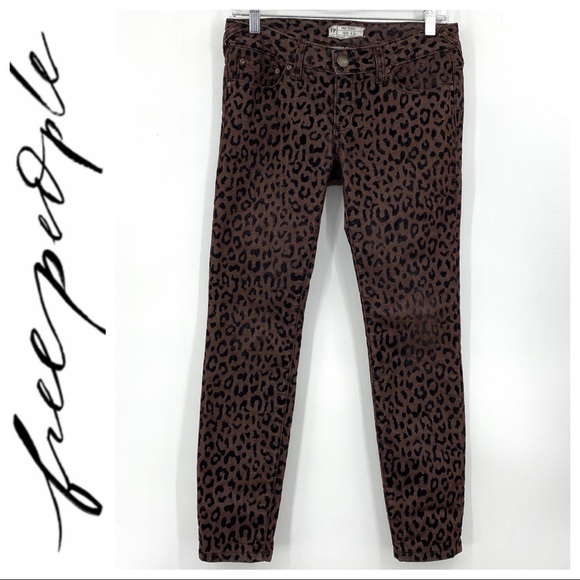 💕SALE💕 Free People Cheetah Print Skinny Jeans - Picture 5 of 9